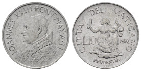 Vaticano. Giovanni XXIII (1958-1963). 10 lire 1960. Al. qFDC