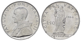 Vaticano. Paolo VI (1963-1978). 10 lire 1964. Al. qFDC