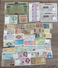 Lotto di banconote e miniassegni, principalmente di area italiana. Alcune FDS con numeri seriali consecutivi. MB-FDS