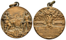 Medaglie Italiane. Ventennio Fascista. Medaglia Cassa di Risparmio della Tripolitania, Tripolil Aprile 1932 anno X. AE (22,82 g - 35 mm). SPL