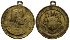 MEDAGLIE PAPALI – PIO X (1903-1914), medaglia con appiccagnolo emessa nel 1908, al dritto PIVS X PONT MAX ANN VI, busto a sinistra, sotto JOHNSON. Al ...