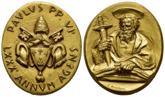 MEDAGLIE PAPALI – PAOLO VI (1963-1978), medaglia, non portativa, straordinaria coniata il 26 settembre 1977 per ricordare l’ottantesimo compleanno di ...