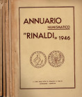 RINALDI A. - Annuario numismatico Rinaldi. 1946 - 1950. completo. 5 volumi ril ed sciupate, con ill. nel testo. molto raro completo.