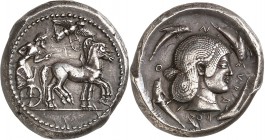 Sicile - Syracuse Tétradrachme (480-475) Très rare et bel exemplaire. Exemplaire de la collection G. de Ciccio vente Sambon & Canessa du 19 décembre 1...