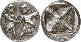 Tribus thraco-macédoniennes Statère (c. 500-470) - Bergé ou Datos D’un magnifique style archaïque et d’une qualité remarquable. Exemplaire de la colle...