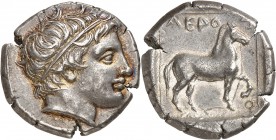 Macédoine - Aéropos II (398-394) Tétradrachme - Aigai Exemplaire de la vente Münzen & Medaillen 47 des 30 novembre et 1 décembre 1972, N°448 et de la ...
