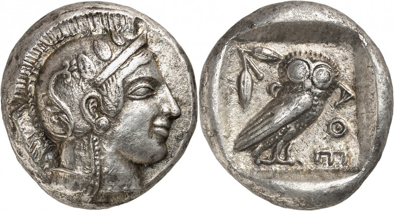 Grèce - Attique - Athènes Tétradrachme (c. 465 av. J. C.) D’une insigne rareté. ...