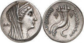 Afrique - Egypte Ptolémée II (285-286) Décadrachme au nom d’Arsinoé II - Alexandrie (253-246) D’une qualité hors norme. Probablement le plus bel exemp...