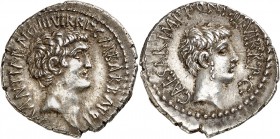 Marc Antoine (43-33) et Octave Denier - Ephèse ? (c. 41 av. J. C.) Rare et d’une qualité remarquable pour ce monnayage. Exemplaire de la vente NAC 33 ...