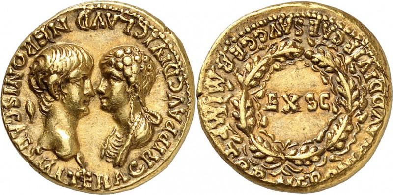 Néron (54-68) et Agrippine Aureus - Rome (54) Rarissime et d’une qualité remarqu...