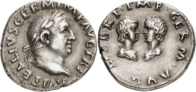 Vitellius (69) Vitellius Germanicus et Vitellia Denier - Rome (69) D’une qualité...
