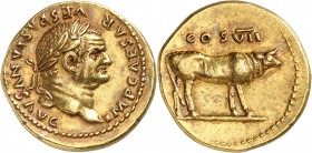 Vespasien (69-79) Aureus - Rome (76) D’une qualité et d’un style remarquables. Exemplaire provenant du trésor de Boscoreale (1894-1895) et de la colle...