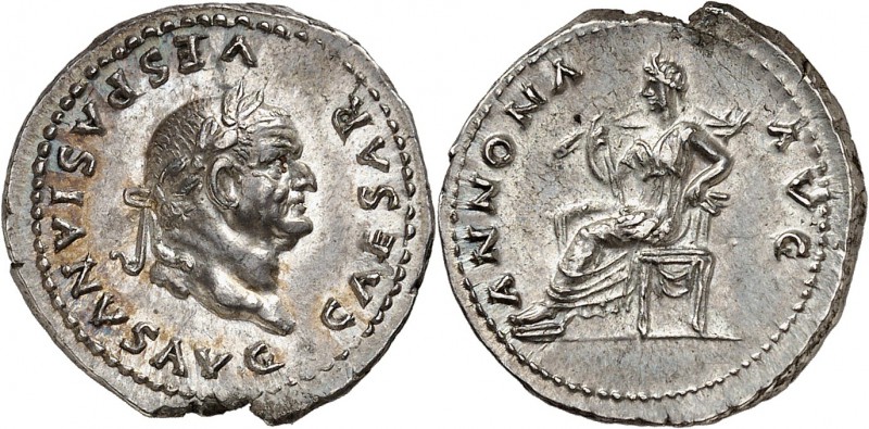 Vespasien (69-79) Denier - Rome (78-79) Exemplaire d’une qualité et d’un style e...