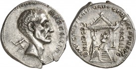 Trajan (98-117) Denier - Rome (c. 112-113) Restitution d’un denier républicain de Claudius Marcellinus (50 av. J. C.) D’une insigne rareté - 10 exempl...