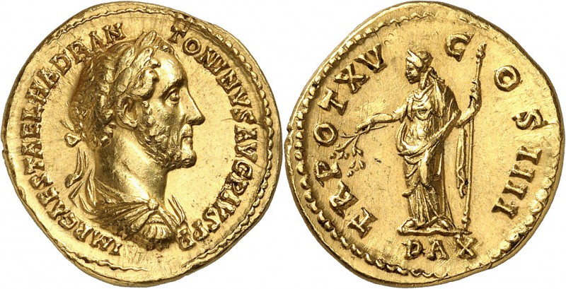 Antonin le Pieux (138-161) Aureus - Rome (155-156) Magnifique exemplaire. Légère...
