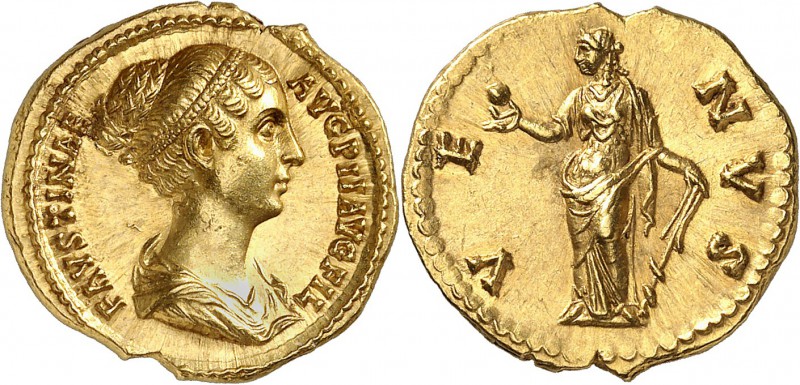Faustine II Aureus - Rome (138-161) D’une qualité exceptionnelle et d’un style d...