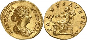 Faustine II Aureus - Rome (161-176) D’une qualité exceptionnelle et de bon style. Exemplaire de la vente NAC du 20 mars 2002, N°2746 et de la vente Pa...
