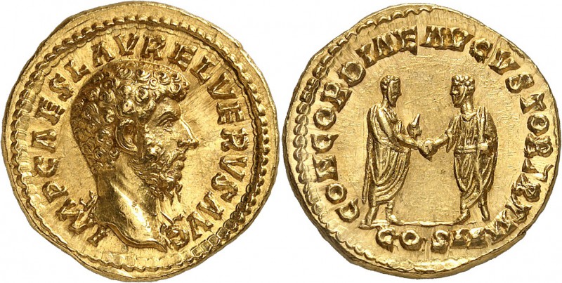 Lucius Verus (161-169) Aureus - Rome (161-162) D’une qualité hors norme et d’un ...