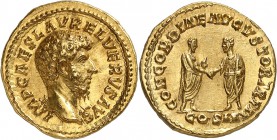 Lucius Verus (161-169) Aureus - Rome (161-162) D’une qualité hors norme et d’un style exceptionnel. Exemplaire de la collection E. M. Herzfelder vente...