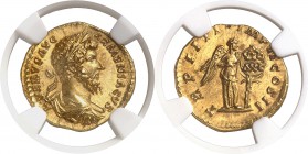 Lucius Verus (161-169) Aureus - Rome (164 ou 166) D’un style exceptionnel et d’une qualité hors norme. Exemplaire de la vente Münzen & Medaillen 35 du...