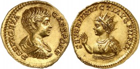 Geta (198-211) et Caracalla ? Aureus - Rome (200-202) D’une insigne rareté et d’une qualité exceptionnelle. Exemplaire de la collection J. M. vente Bo...