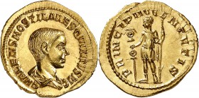 Hostilien (250-251) Aureus - Rome (251) D’une qualité hors norme et d’un style remarquable. Le plus bel aureus d’Hostilien connu. Exemplaire de la ven...