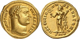 Constance Ier Chlore (293-311) Aureus - Ticinum (305-306) Rarissime et magnifique exemplaire. 5.21g - Cal. 4838 Superbe à FDC - CHOICE AU
