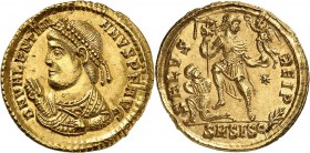 Valentinien Ier (364-375) Solidus - Siscia (365) Très rare type au buste consulaire - D’une qualité exceptionnelle. Exemplaire de la collection du vic...