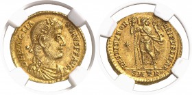 Magnus Maximus (383-388) Solidus - Trèves (383-384) Très rare - Flan légèrement voilé. Exemplaire de la collection P.F. Molina vente Aureo & Calicó « ...