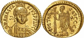 Anastase (491-518) Solidus - Constantinople (492-507) Monnaie parfaite - Style d’une extrême finesse. 4.46g - DOC 3g FDC Exceptionnel - GEM MS *