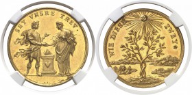 Allemagne - Nuremberg Léopold I (1658-1705) Médaille de mariage en or de 3 ducats - Non daté (c. 1700) - G. Hautsch. Très rare. 10.35g - 35mm - Erlang...