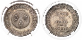 Allemagne - Prusse Frédéric Guillaume III (1797-1840) Epreuve en argent du 2 francs (module) - 1814. Tranche inscrite en creux. Rare. 10.0g - Maz. 772...