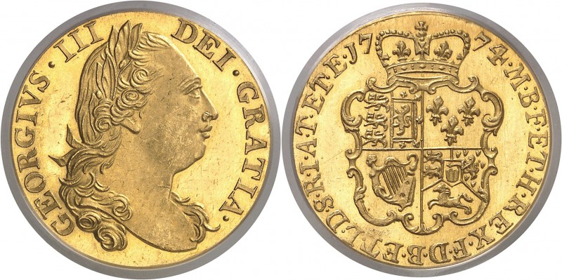 Angleterre Georges III (1760-1820) Epreuve sur flan bruni du 1 guinée or - 1774....