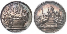 Angleterre Georges III (1760-1820) Médaille en argent - 1805 - P. Wyon. Commémore la mort de l’Amiral Nelson lors de la bataille de Trafalgar le 21 oc...