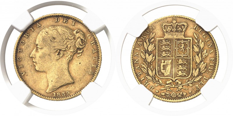 Angleterre Victoria (1837-1901) 1 souverain or - 1839. Année rare. 7.98g - Fr. 3...