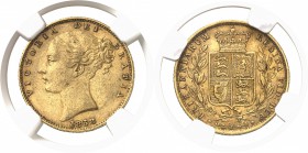 Angleterre Victoria (1837-1901) 1 souverain or - 1858/7. Très rare. 7.98g - Fr. 387e Pratiquement Superbe - NGC AU 53
