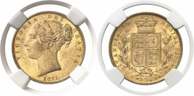 Angleterre Victoria (1837-1901) 1 souverain or - 1871. Coin n°48. 7.98g - Fr. 387i Pratiquement FDC - NGC MS 63