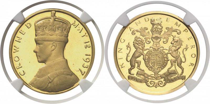 Angleterre Edouard VIII (1936) Médaille en or du couronnement - 1937. Rarissime ...