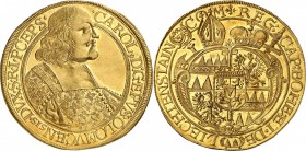 Autriche - Olmütz Charles II de Liechtenstein-Castelcorno (1664-1695) 5 ducats or - 1678 Kremsier. Rarissime dans cette qualité. Exemplaire de la vent...