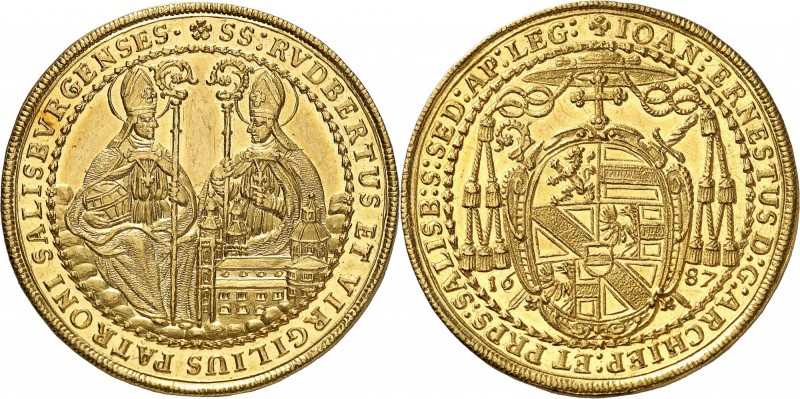 Autriche - Salzbourg Jean Ernest de Thun-Hohenstein (1687-1709) 6 ducats or aux ...