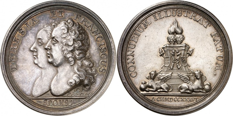 Autriche - Saint Empire Charles VI (1711-1740) Médaille en argent - 1736 - P. P....