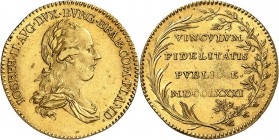 Autriche - Saint Empire Joseph II (1765-1790) Médaille en or de 1,5 ducat - 1781 - T. Van Berckel. Commémore l’allégeance, à Bruxelles, du Brabant et ...