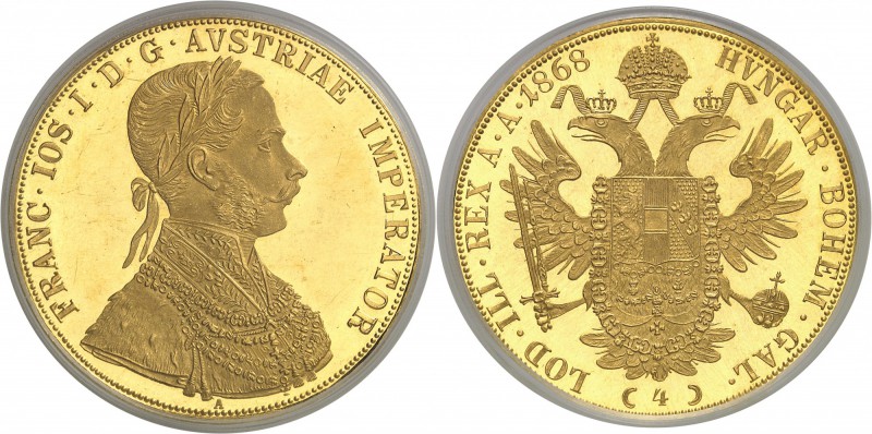 Autriche François-Joseph Ier (1848-1916) 4 ducats or - 1868 A Vienne. Très rare ...