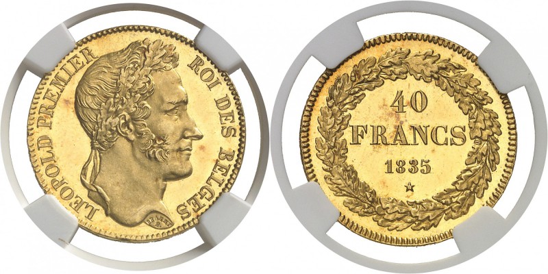Belgique Léopold Ier (1831-1865) Epreuve sur flan bruni du 40 francs or - 1835. ...