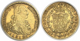 Chili Ferdinand VII (1808-1818) 8 escudos or - 1812 So FJ Santiago. Point entre F et J. Magnifique exemplaire. 27.07g - Fr. 29 Superbe - PCGS AU 55