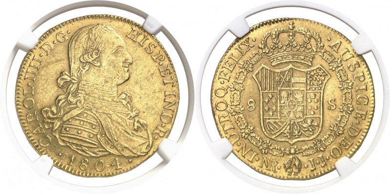 Colombie Charles IV (1788-1808) 8 escudos or - 1804 NR JJ Santa Fe (Bogota). Mag...