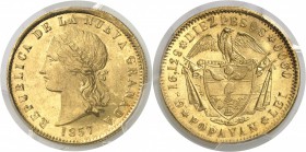 Colombie République de Nouvelle-Grenade (1831-1858) 10 pesos or - 1857 Popayan. Frappé au poids et titre d’un 50 francs. D’une qualité hors norme. Eld...
