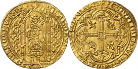 France Charles V (1364-1380) Franc à pied - Emission du 20 avril 1365. Probablement le plus bel exemplaire gradé. 3.82g - Dup. 360 - Fr. 284 FDC - NGC...