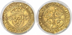 France Charles VII (1422-1461) Ecu d’or à la couronne 3ème type - 2ème émission du 12 août 1445 - Point 18ème Paris. D’une qualité exceptionnelle. 3.4...
