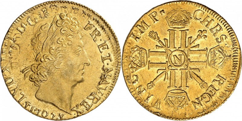 France Louis XIV (1643-1715) Double louis d’or aux 8 L et aux insignes - 1702 N ...
